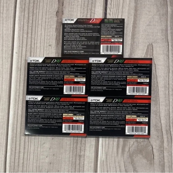 Lot of TDK D90 (4) D60 (1) High Output Blank Audio Cassette Tapes IECI TYPE l - Picture 2 of 4
